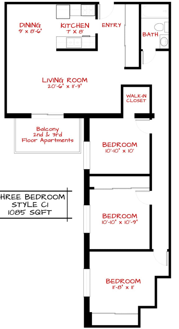 Floor Plans of Meadowview Apartments in Anoka, MN
